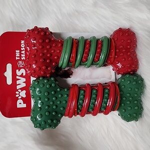 Red & Green Dog Chew Toys - New with Tags - Set Of 2